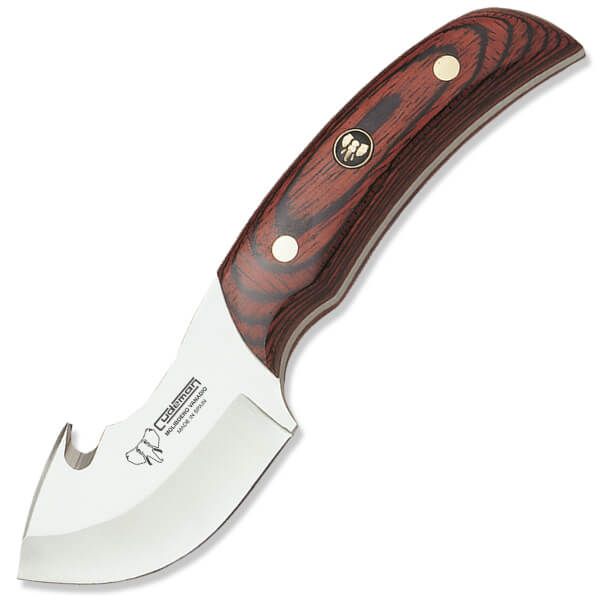 CUDEMAN - SKINNER 7.5CM MOUSE STYLE BLADE, RED STAMINA HANDLE W/SHEATH (137-R)