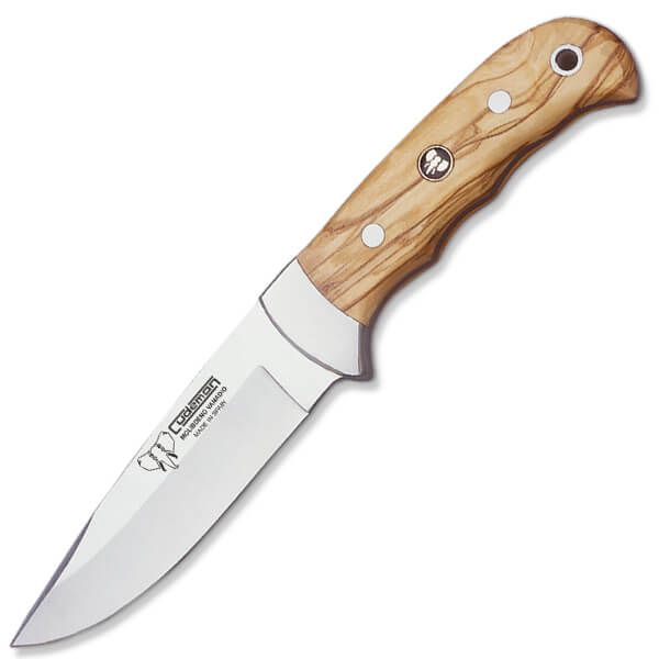 CUDEMAN - SKINNER 11.5CM DROP POINT BLADE, OLIVE WOOD HANDLE W/SHEATH (146-L)