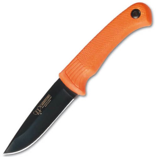 CUDEMAN - SKINNER 10CM DROP POINT BLADE, BLAZE ORANGE HANDLE W/SHEATH (151-W)