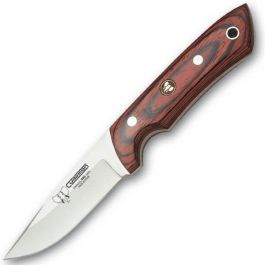 CUDEMAN - SKINNER 9CM DROP POINT BLADE, ROSE WOOD HANDLE W/SHEATH (157-R)