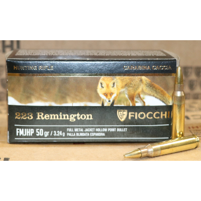 FIOCCHI .223REM 50GR HHOLLOW POINT AMMO - 50PK