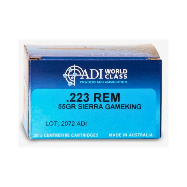 ADI WORLD CLASS AMMUNITION 223 55GR GAMEKING 20 RND PK