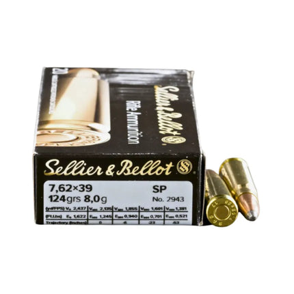 AMMUNITION - SELLIER & BELLOT AMMO 7.62x39 124GR SP EXTREME OUTDOOR SPORTS