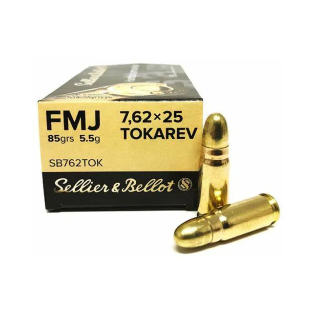 AMMUNITION - SELLIER & BELLOT AMMO 7.62x25 TOKAREV 85GR FMJ EXTREME OUTDOOR SPORTS