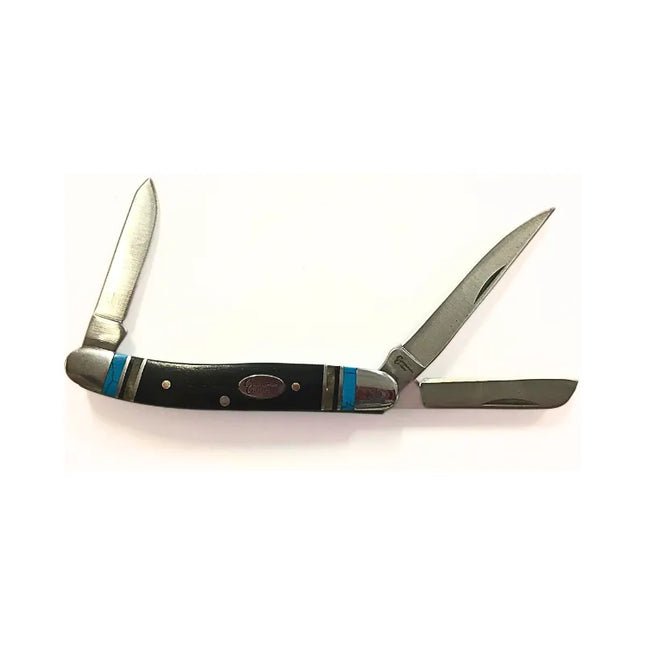 CATTLEMANS CUTLERY KNIFE CHEYENNE STOCKMAN BLUE 3 BLADE