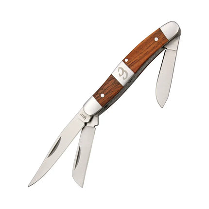 CATTLEMANS CUTLERY KNIFE STOCKYARD STOCKMAN WOOD 3 BLADE