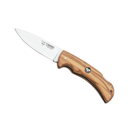 CUDEMAN - FOLDING SKINNER 12CM STANDARD BLADE, OLIVE HANDLE (351-L)