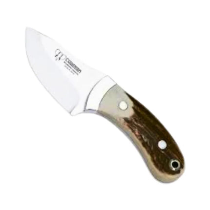 CUDEMAN - SKINNER 7CM MOUSE STYLE, DEER ANTLER HANDLE W/SHEATH (288-C)