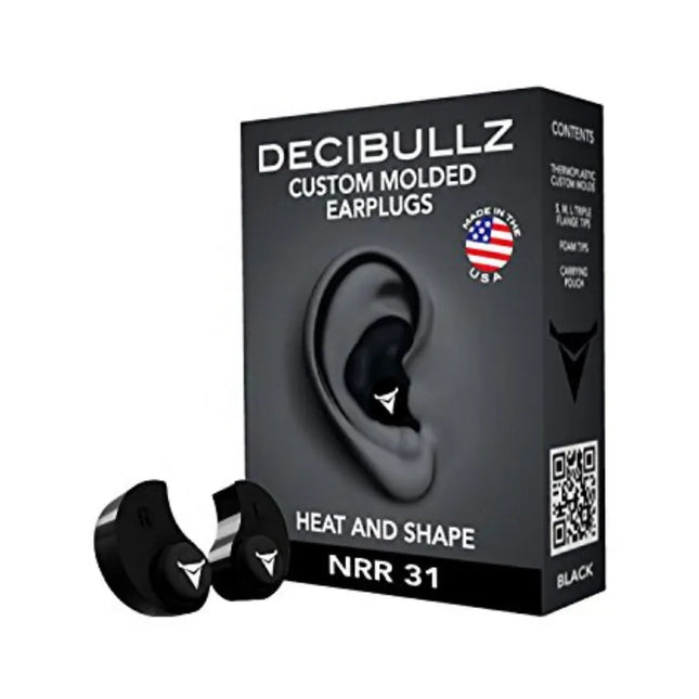 DECIBULLZ CUSTOM MOLDED EARPLUGS BLACK