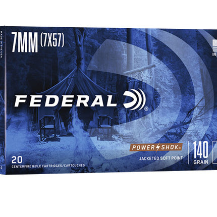 FEDERAL 7MM MAUSER 140GR SP POWER-SHOK - 20PK