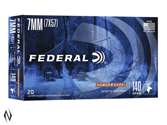 FEDERAL 7MM MAUSER 140GR SP POWER-SHOK - 20PK