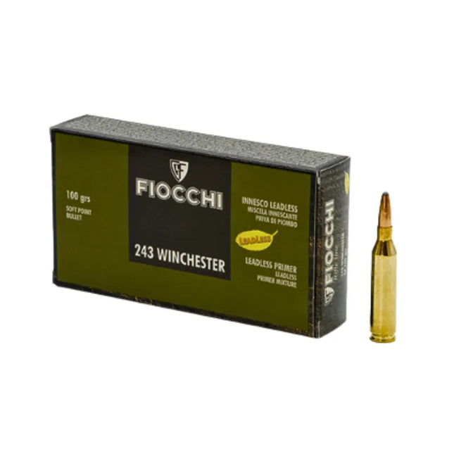 FIOCCHI 243WIN 100GR SOFT POINT AMMO - 20PK