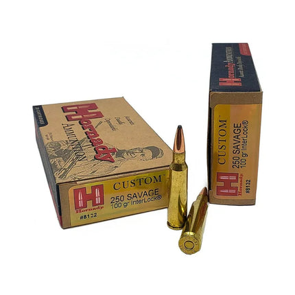 HORNADY 250 SAVAGE 100GR SP HORNADY CUSTOM AMMO 20RD PACK