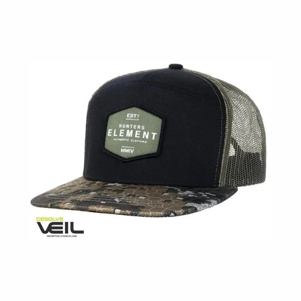 HUNTERS ELEMENT AUTHENTIC TRUCKER BLACK/DESOLVE VEIL