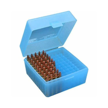 MTM R-100 SERIES MED RIFLE AMMO BOX BLUE