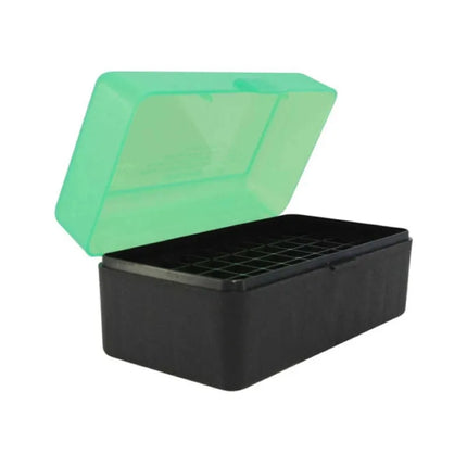 MTM RIFLE AMMO BOX CL/GRN/BLK SML