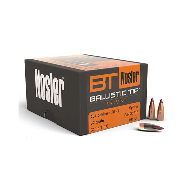 NOSLER BTIP 204 32GR PROJECTILES - 100PK