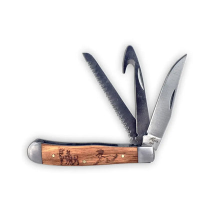 ROPER KNIVES ZEBRAWOOD DEER MULTI 3 BLADES