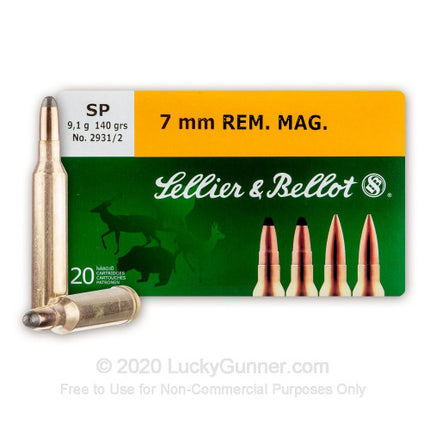 SELLIER & BELLOT 7MM REM MAG 140GR SP - 20PK