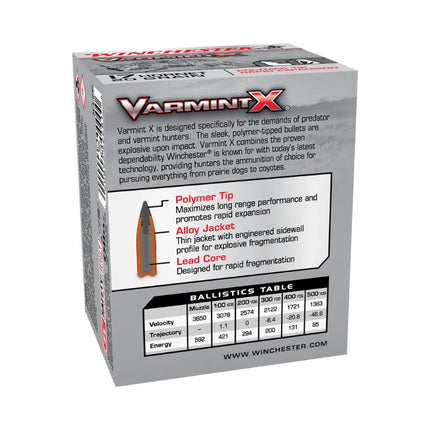 WINCHESTER 17 HORNET 20GR VARMINT X - 20PK