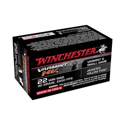 WINCHESTER 22 WMR 30GR V-MAX HV VARMINT - 50PK