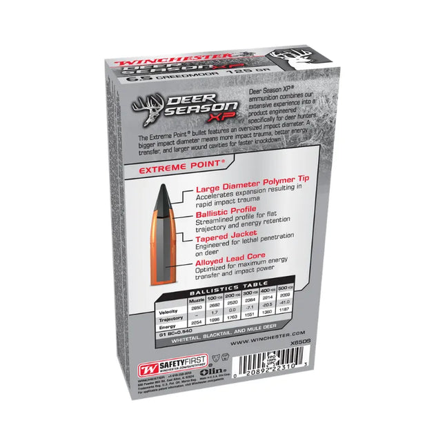 WINCHESTER 6.5 CREEDMOOR 125GR DEER SEASON XP - 200 PER CASE