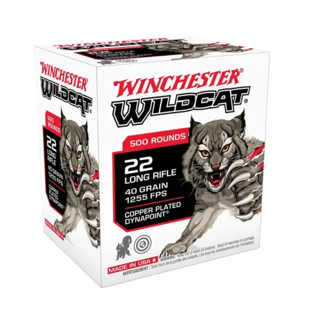 WINCHESTER 22LR WILDCAT 40GR COPPER PLATED SOLID