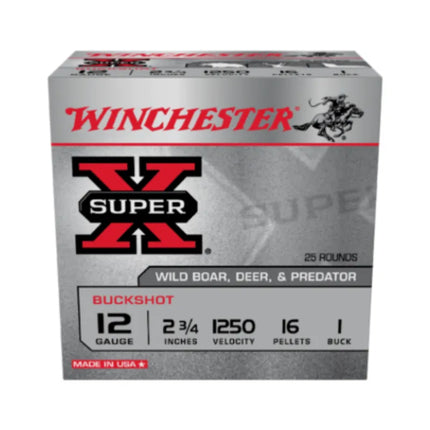 WINCHESTER BUCKSHOT 12G 1 BUCK 2-3/4" 16 PELLET