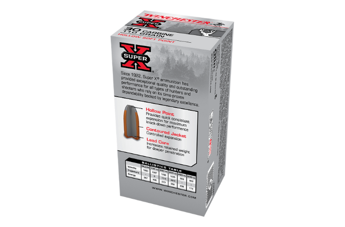 WINCHESTER SUPER X 30 CARBINE 110GR HSP - 50PK